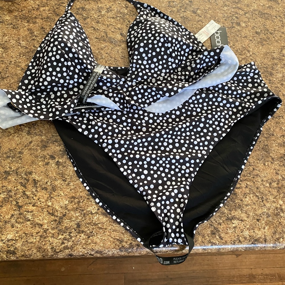 Boohoo plus polka dot bikini nwt US 16